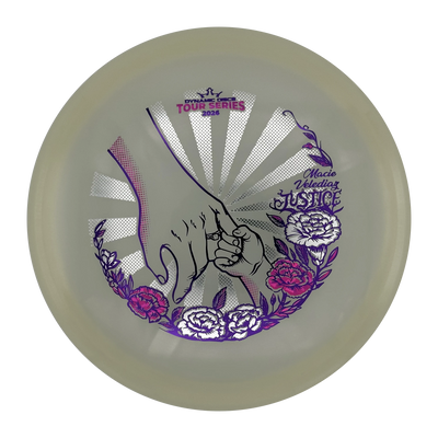 Dynamic Discs Justice Lucid Ice Moonshine Midrange, Glow/White, 173g