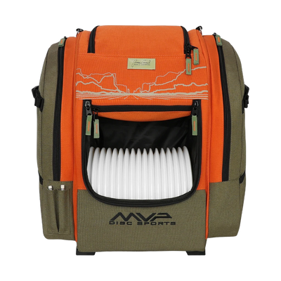MVP Voyager Slim Polyester Backpack, Olive/Orange